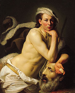 Self portrait as David with the head of Goliath